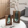 Wooden glass vase Set of 2
