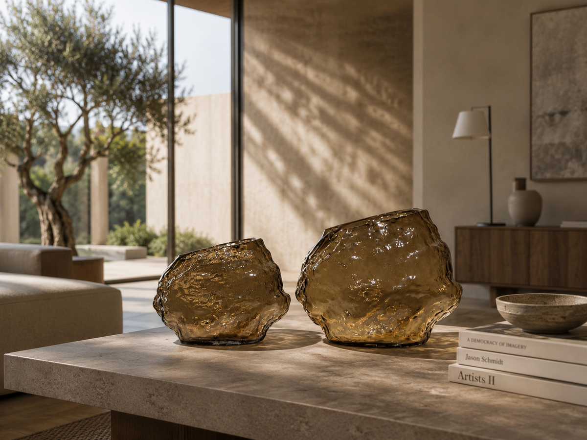 Rockey brown vases set of 2