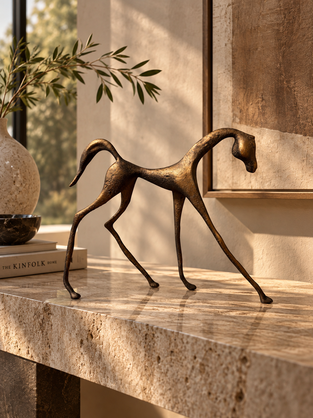 Golden metal horse
