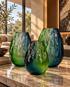 Mix blue & green vase set of 3