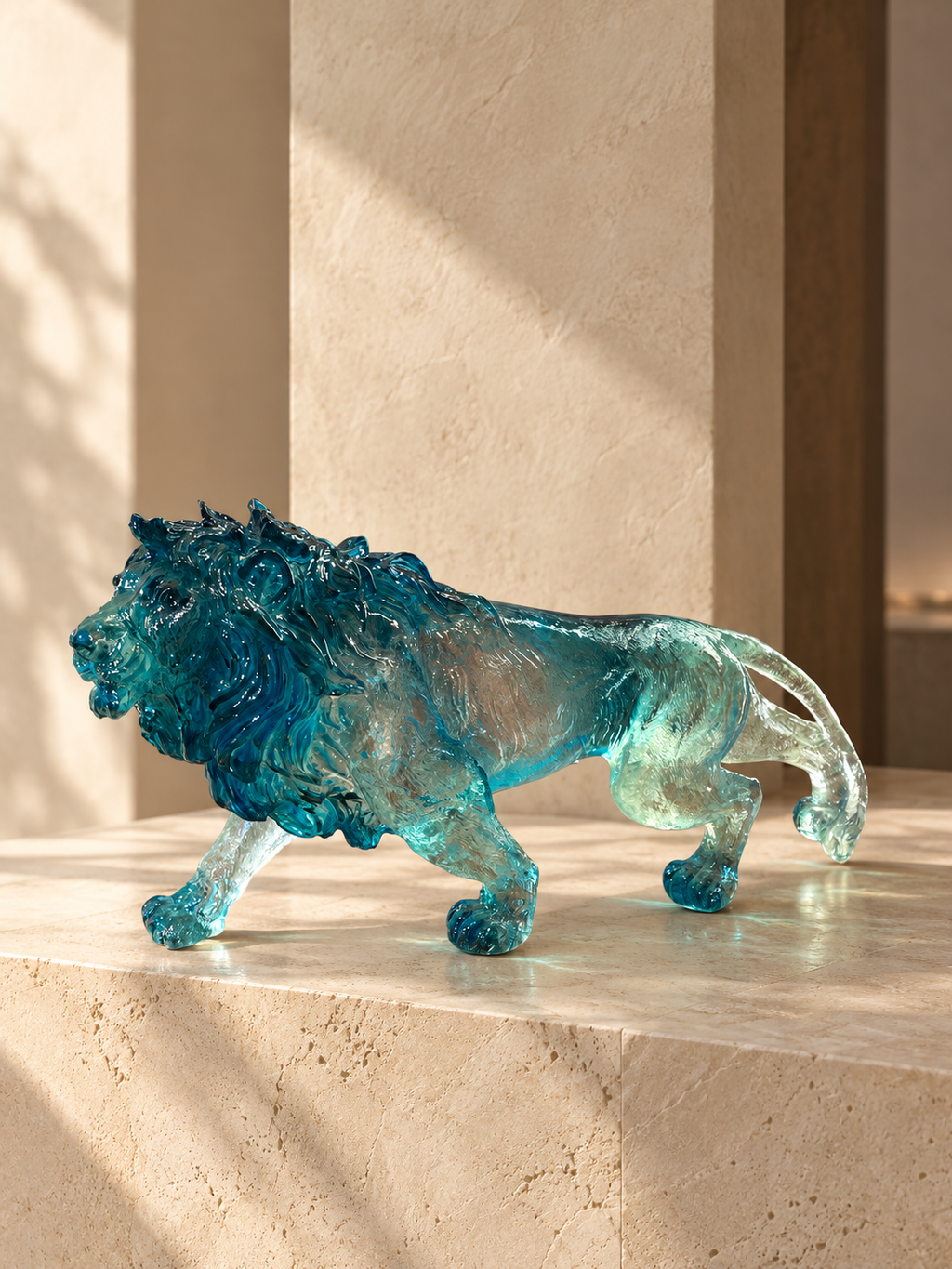 Crystal Lion Sculpture