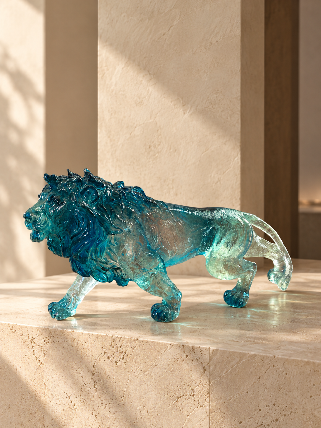 Crystal Lion Sculpture