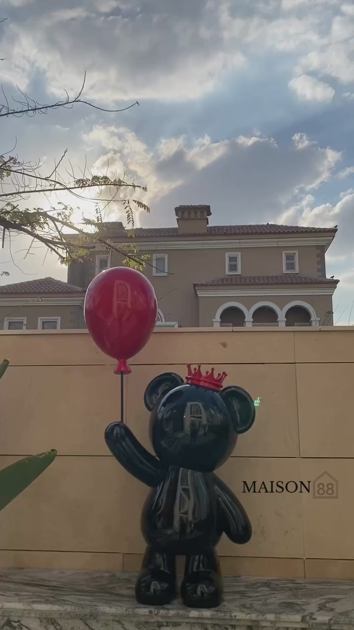 Bear with Balloon Sculpture